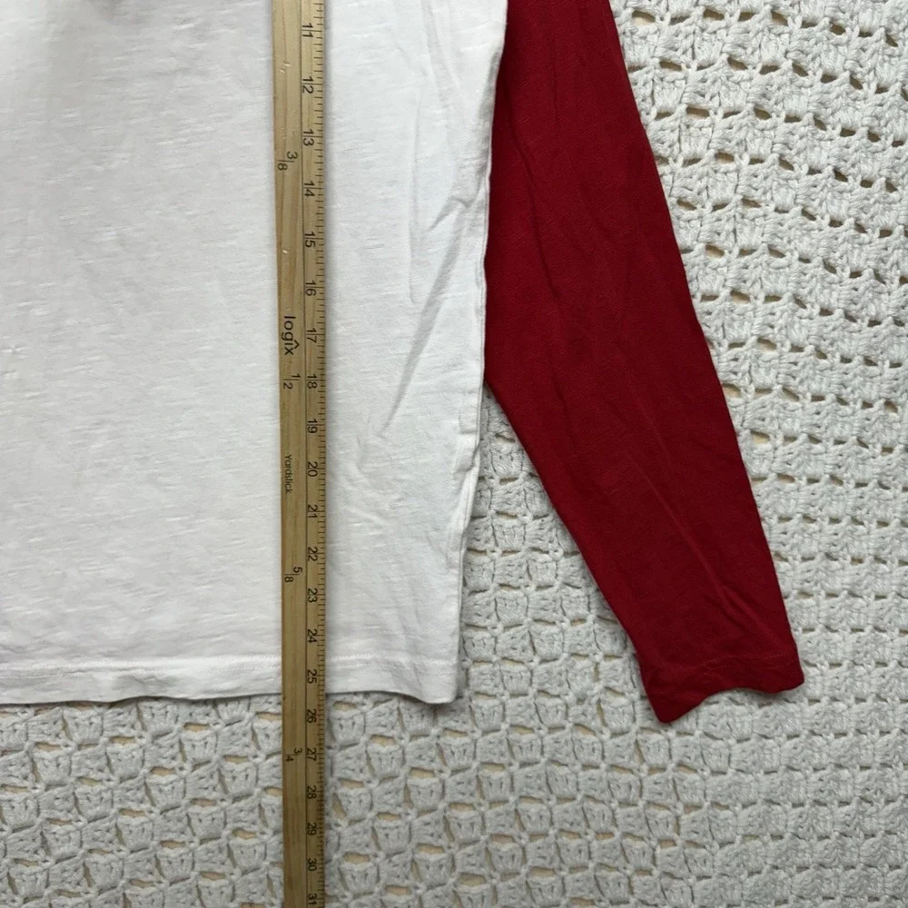 Jordan Henley Shirt Mens Sz M Red White Raglan Long Sleeve 100%Cotton 632084-100